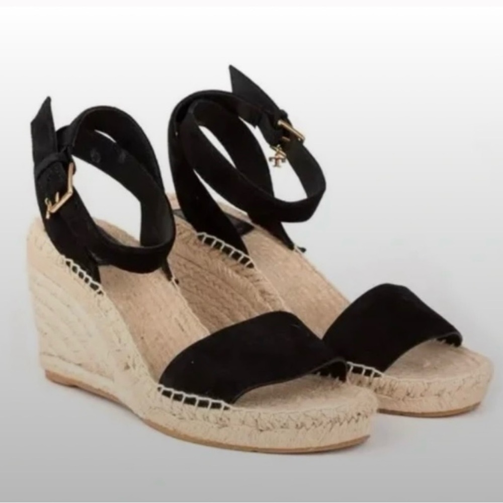 NWT TORY BURCH Laurel Wedge Espadrilles Wrap Around Straps